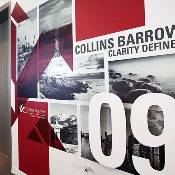 Branded walls - Vinyl wall wrap - Plexiglass mounts