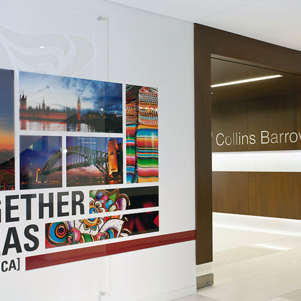 Branded walls - Vinyl wall wrap - Plexiglass mounts